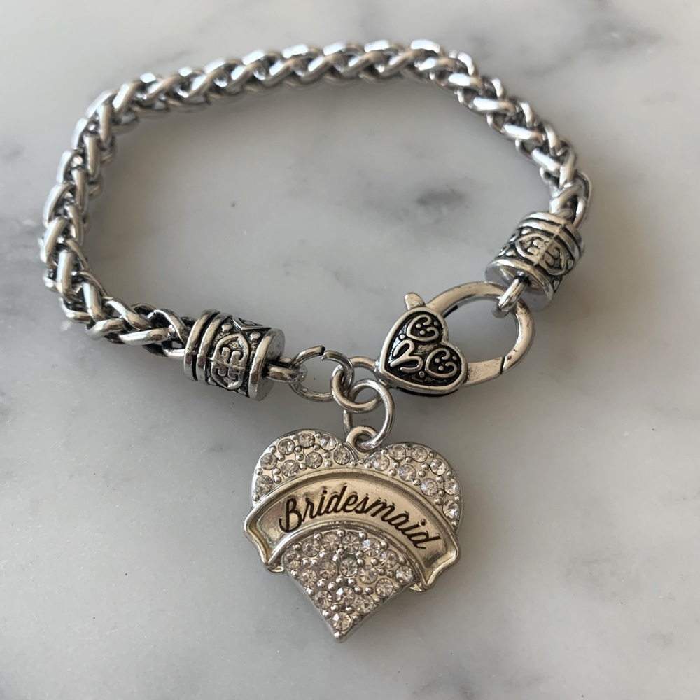 Silver bracelet with bridesmaid charm